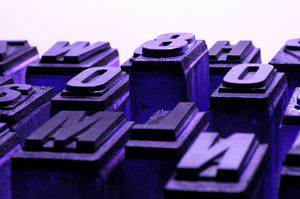 Lettern, Metall-Buchstaben in der Druckerei